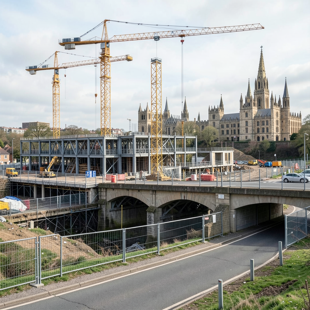 New Magdalen College student flats rising on Magdalen Bridge site
